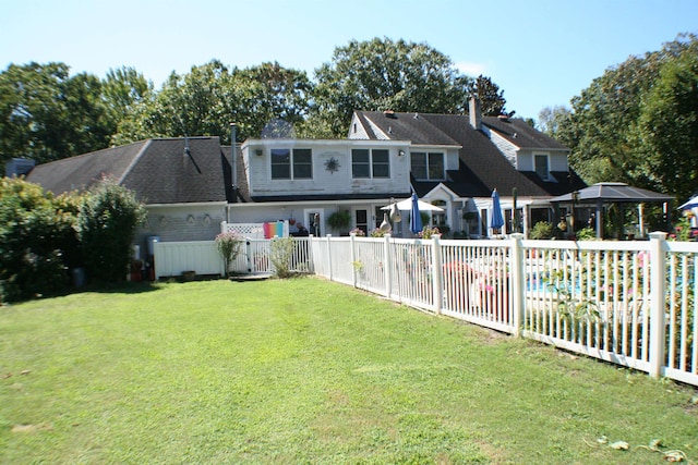 view of yard with a gazebo