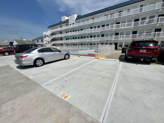 view of uncovered parking lot