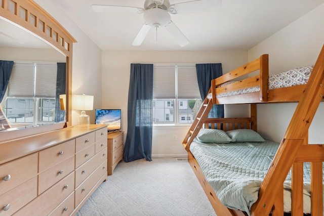 301 E Leaming Ave Unit A, Wildwood, NJ 08260 - bedroom with baseboards, ceiling fan, and light carpet