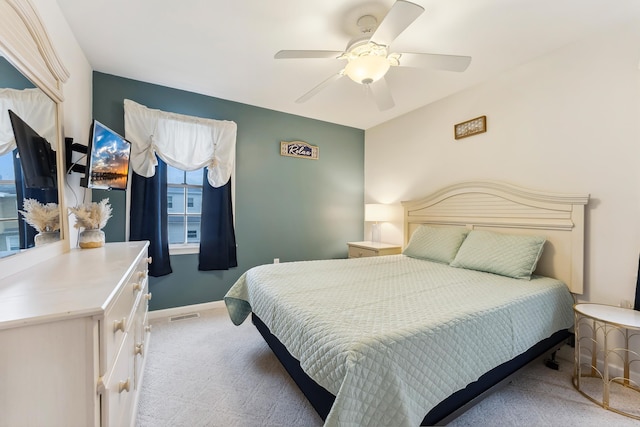 301 E Leaming Ave Unit A, Wildwood, NJ 08260 - bedroom featuring light carpet, a ceiling fan, and baseboards