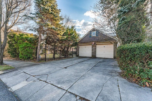 view of garage