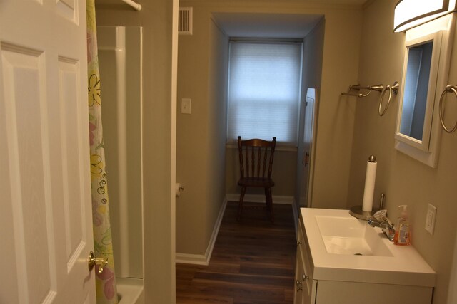 7 Corson Ln, Ocean View, NJ 08230 - full bathroom with wood finished floors, vanity, and baseboards
