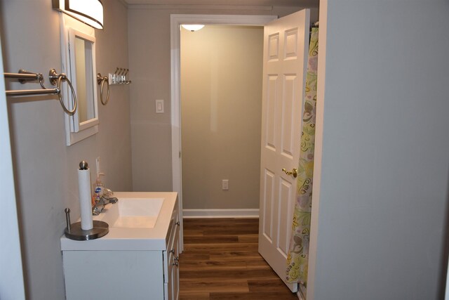7 Corson Ln, Ocean View, NJ 08230 - bathroom featuring wood finished floors, vanity, and baseboards