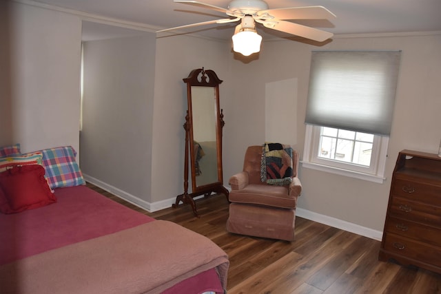 7 Corson Ln, Ocean View, NJ 08230 - bedroom featuring wood finished floors, baseboards, ceiling fan, and ornamental molding