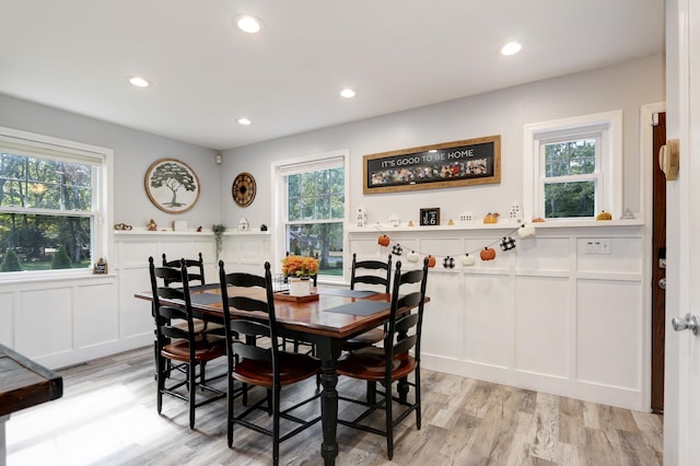 7 Dawn Rd, Petersburg, NJ 08270 - dining space with recessed lighting, a decorative wall, and light wood-type flooring