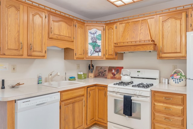 36 W Virginia Ave, Villas, NJ 08251 - kitchen featuring light countertops, white appliances, and a sink