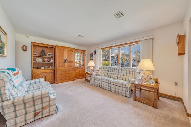 36 W Virginia Ave, Villas, NJ 08251 - living room with baseboards, visible vents, and light colored carpet