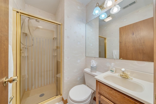 36 W Virginia Ave, Villas, NJ 08251 - bathroom with a shower stall, visible vents, toilet, and vanity