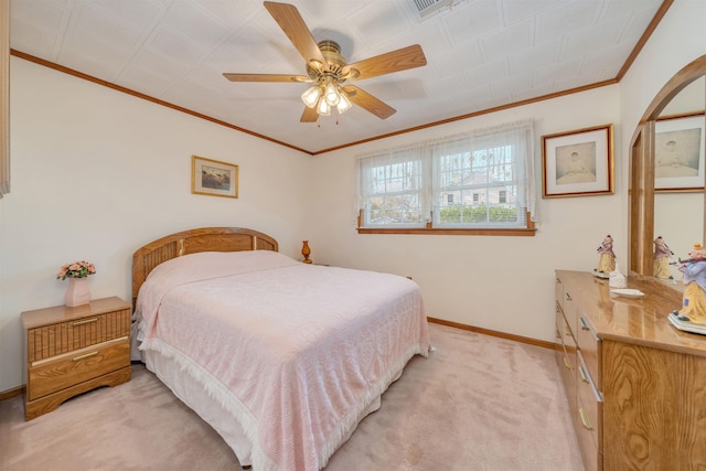 36 W Virginia Ave, Villas, NJ 08251 - bedroom featuring baseboards, light carpet, and crown molding