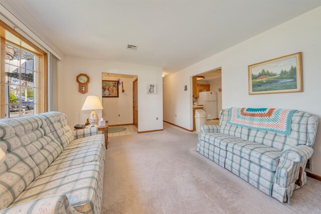 36 W Virginia Ave, Villas, NJ 08251 - carpeted living area featuring baseboards and visible vents