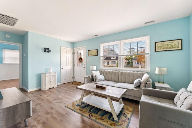 living room featuring wood-type flooring