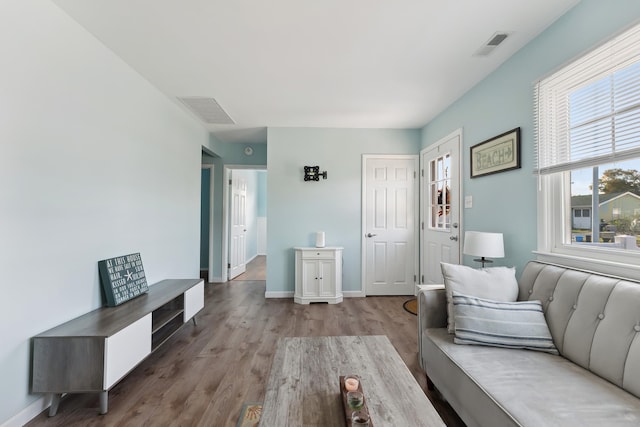 living room featuring light wood-type flooring