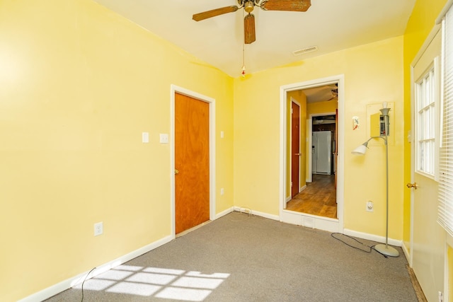 202 Pacific Ave, Palermo, NJ 08223 - spare room with visible vents, baseboards, ceiling fan, and carpet floors
