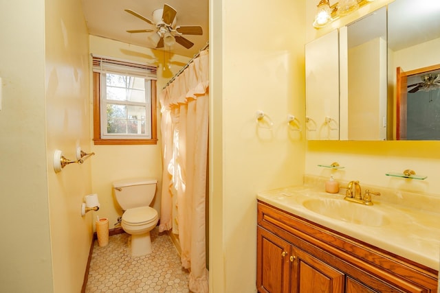 202 Pacific Ave, Palermo, NJ 08223 - full bathroom with tile patterned floors, toilet, vanity, and ceiling fan