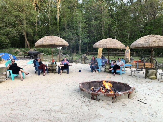 35 Bayshore Rd, Green Creek, NJ 08219 - view of community with an outdoor fire pit and a view of trees