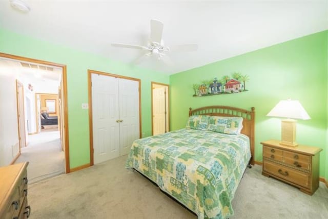 141 8th St, Avalon, NJ 08202 - carpeted bedroom with a closet and a ceiling fan