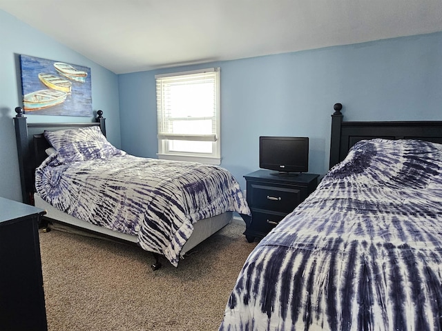 408 E 7th Ave, North Wildwood, NJ 08260 - bedroom with lofted ceiling and dark colored carpet