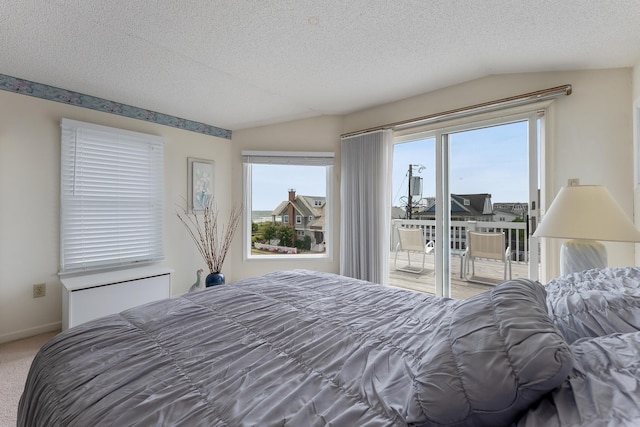 53 E 25th St, Avalon, NJ 08202 - bedroom with access to exterior, a textured ceiling, and carpet floors