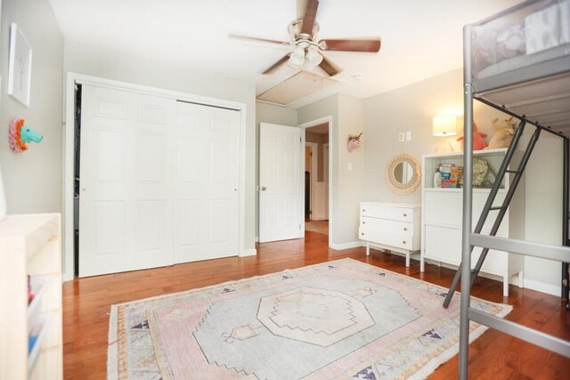 14 Freedom Dr, Erma, NJ 08204 - bedroom featuring a closet, wood finished floors, and ceiling fan