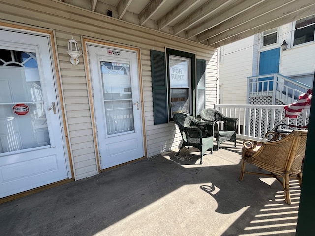 view of patio / terrace featuring covered porch