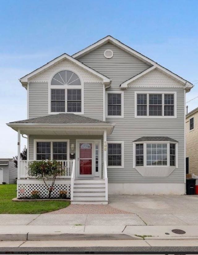 view of front of property with covered porch