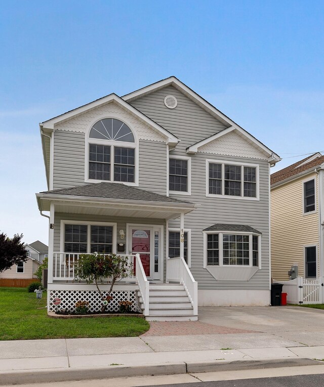 view of front of property with covered porch