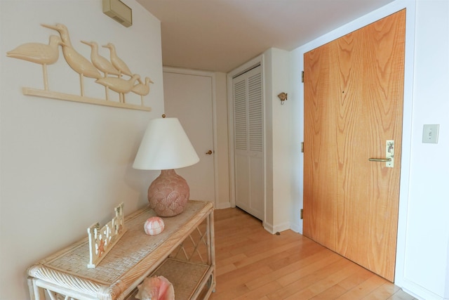 hall featuring light hardwood / wood-style flooring