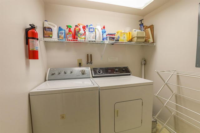 laundry area featuring independent washer and dryer