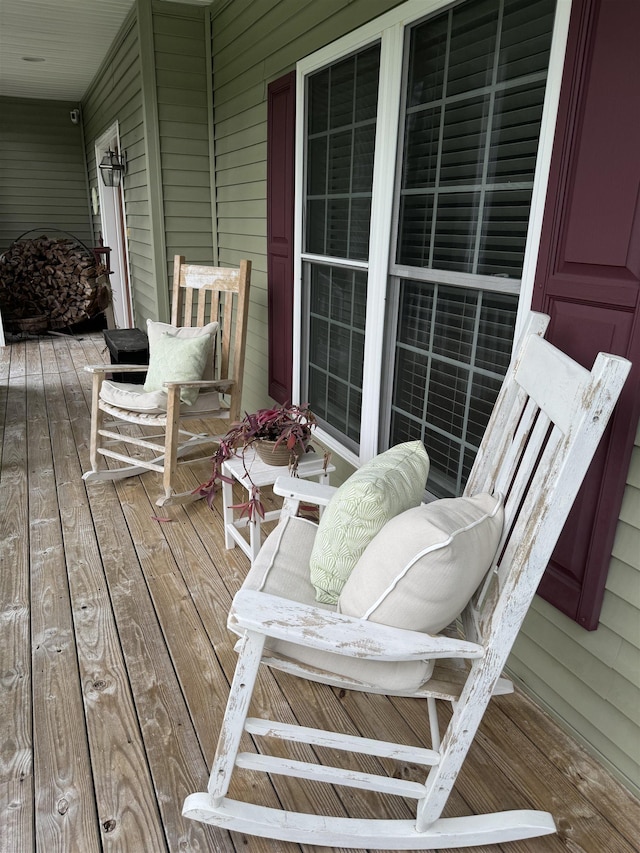 deck with a porch