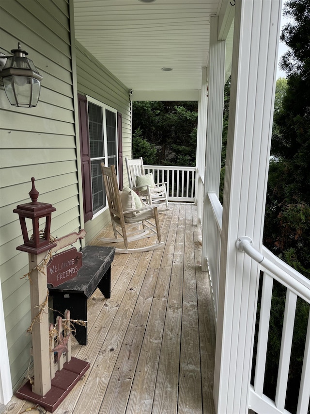 deck with covered porch