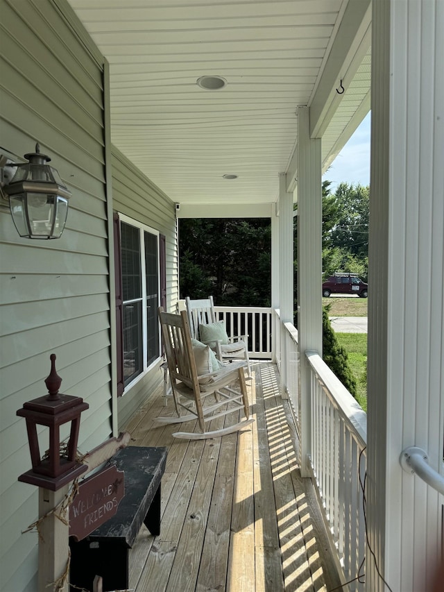 deck with a porch