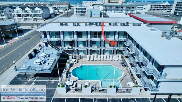 405 Ocean Ave Unit 206, North Wildwood, NJ 08260 - aerial view of a pool and apartment complex / building