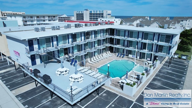 405 Ocean Ave Unit 206, North Wildwood, NJ 08260 - drone / aerial view of apartment complex and a pool