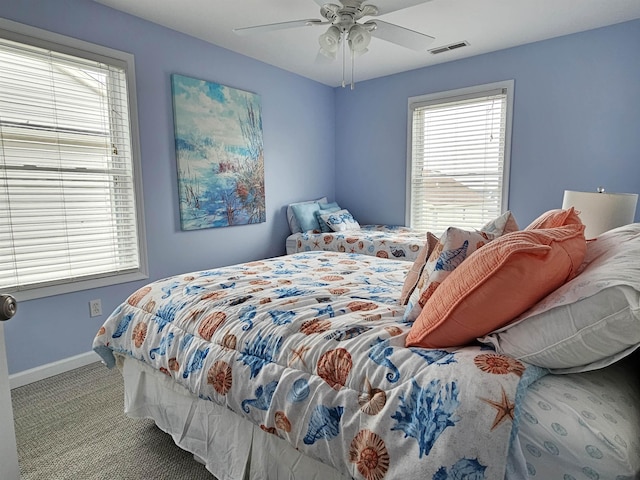 134 E Sweetbriar Rd Unit 134, Wildwood Crest, NJ 08260 - bedroom with carpet flooring, multiple windows, and a ceiling fan