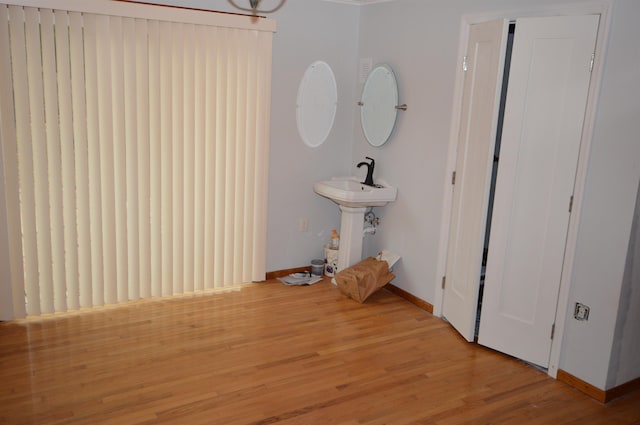 interior space with light hardwood / wood-style floors