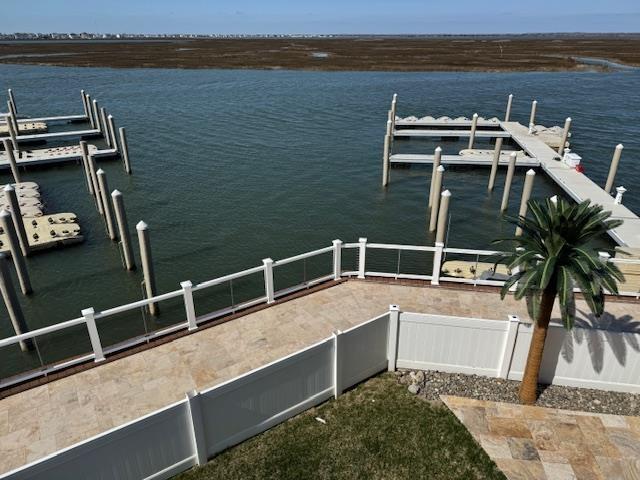 407 Paradise Way Unit 1, North Wildwood, NJ 08260 - dock area with a water view and fence