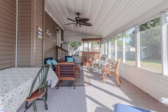 34 Holiday Rd, Villas, NJ 08251 - sunroom featuring healthy amount of natural light, a ceiling fan, and lofted ceiling