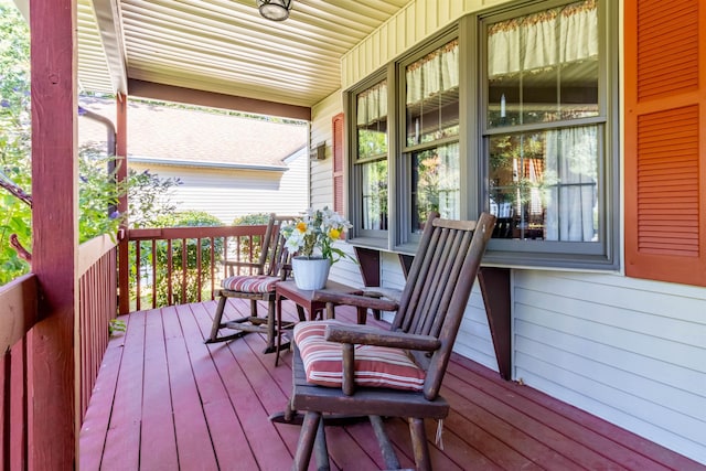 deck with a porch