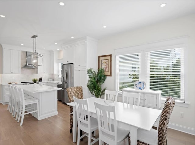 5765 Ocean Dr, Avalon, NJ 08202 - dining room with light wood finished floors and recessed lighting