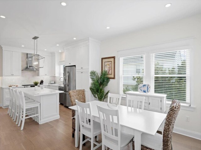 5765 Ocean Dr, Avalon, NJ 08202 - dining area featuring light wood-type flooring and recessed lighting