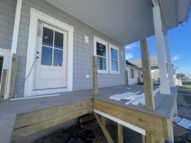 wooden deck with a porch