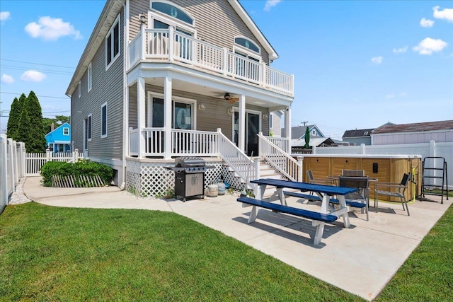 430 W Pine Ave, Wildwood, NJ 08260 - back of house with a balcony, a patio, and ceiling fan