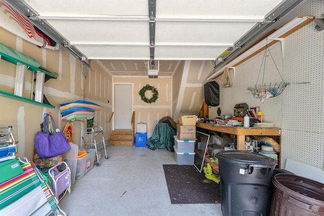 storage room with a garage