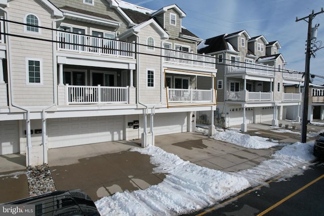 view of snow covered building