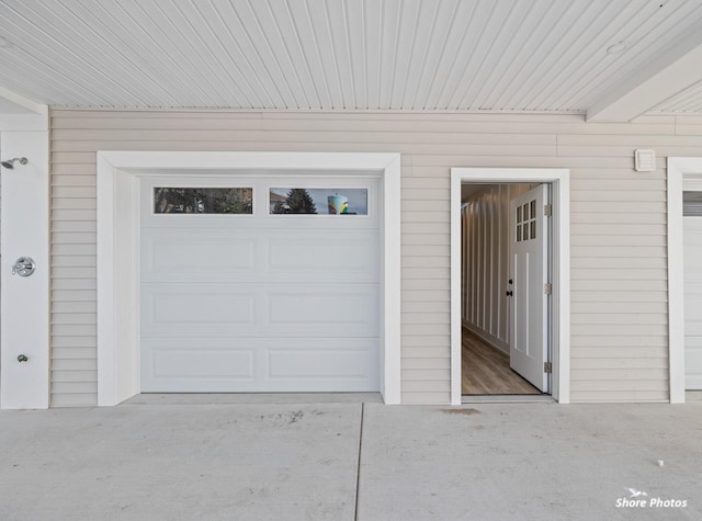 view of garage
