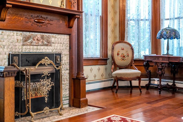 645 Hughes St, Cape May, NJ 08204 - sitting room with wood-type flooring, plenty of natural light, and a baseboard radiator
