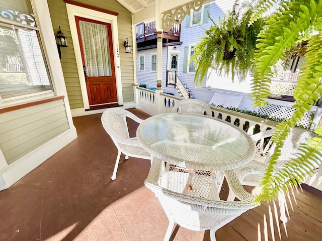 view of patio featuring covered porch