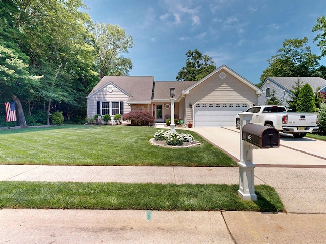 63 Cape Woods Rd, North Cape May, NJ 08204 - single story home with a garage, concrete driveway, and a front yard