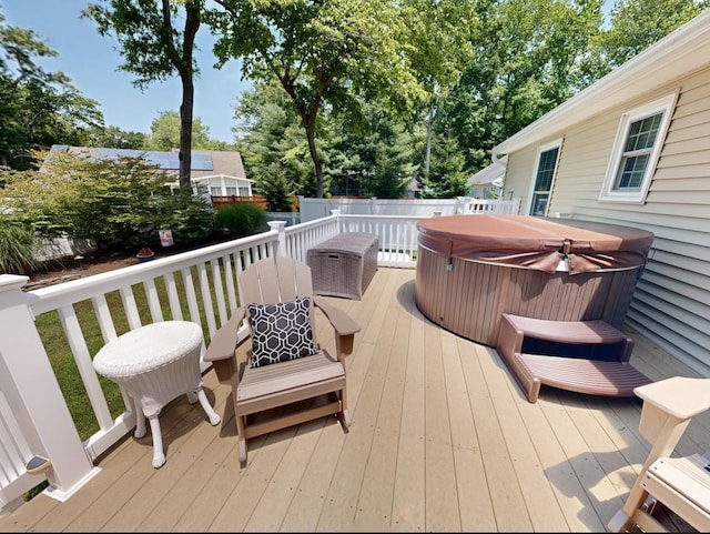 63 Cape Woods Rd, North Cape May, NJ 08204 - wooden terrace featuring a hot tub