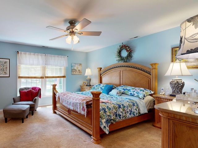 63 Cape Woods Rd, North Cape May, NJ 08204 - bedroom with light carpet and a ceiling fan